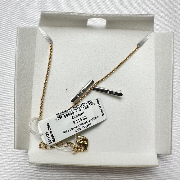 NWT - Swarovski Gold and Silver Heart Necklace - Picture 4 of 7